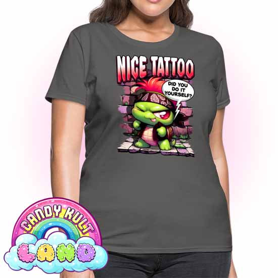 Nice Tattoo Did you Do It Yourself? Panku - Candy Kult Land Women's FITTED T-Shirt - Candy Kult - Candy Cult - Candy Kult Land - Wishbone - Boo Kitty - Panku - Frosti - Toxic Kitten - Hex-Heart - Cult Candy - Cake High Heels - [product_vendor}