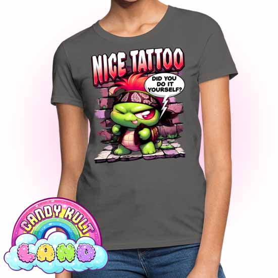 Nice Tattoo Did you Do It Yourself? Panku - Candy Kult Land Women's FITTED T-Shirt - Candy Kult - Candy Cult - Candy Kult Land - Wishbone - Boo Kitty - Panku - Frosti - Toxic Kitten - Hex-Heart - Cult Candy - Cake High Heels - [product_vendor}