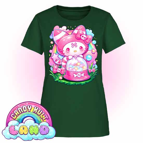Wishbone Gumball Machine - Candy Kult Land Women's FITTED T-Shirt - Candy Kult - Candy Cult - Candy Kult Land - Wishbone - Boo Kitty - Panku - Frosti - Toxic Kitten - Hex-Heart - Cult Candy - Cake High Heels - [product_vendor}