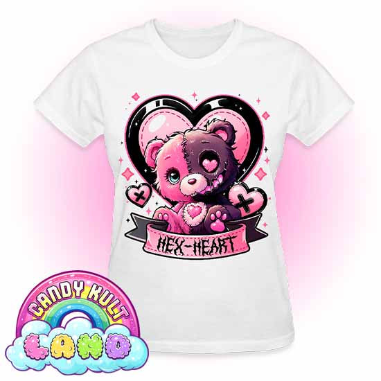 Hex-Heart - Candy Kult land REGULAR FIT Ladies T-Shirt - Candy Kult - Candy Cult - Candy Kult Land - Wishbone - Boo Kitty - Panku - Frosti - Toxic Kitten - Hex-Heart - Cult Candy - Cake High Heels - [product_vendor}