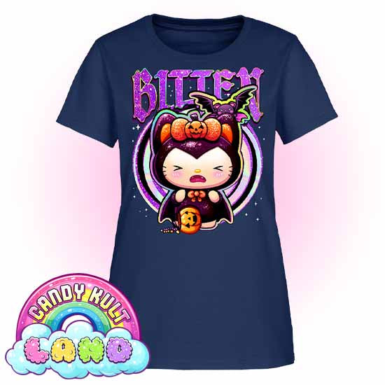 Boo Kitty Origins Bitten - Candy Kult Land Women's FITTED T-Shirt - Candy Kult - Candy Cult - Candy Kult Land - Wishbone - Boo Kitty - Panku - Frosti - Toxic Kitten - Hex-Heart - Cult Candy - Cake High Heels - [product_vendor}