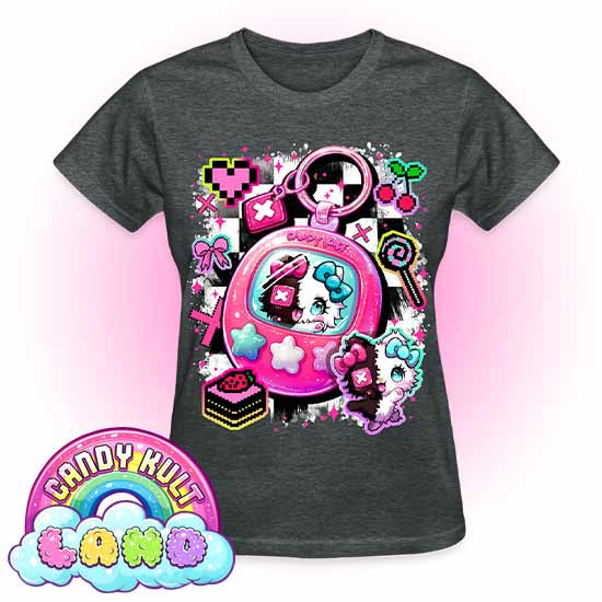 Toxic Kitten Virtual Pet - Candy Kult Land REGULAR FIT Ladies T-Shirt - Candy Kult - Candy Cult - Candy Kult Land - Wishbone - Boo Kitty - Panku - Frosti - Toxic Kitten - Hex-Heart - Cult Candy - Cake High Heels - [product_vendor}