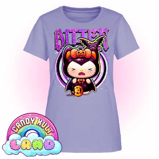Boo Kitty Origins Bitten - Candy Kult Land Women's FITTED T-Shirt - Candy Kult - Candy Cult - Candy Kult Land - Wishbone - Boo Kitty - Panku - Frosti - Toxic Kitten - Hex-Heart - Cult Candy - Cake High Heels - [product_vendor}