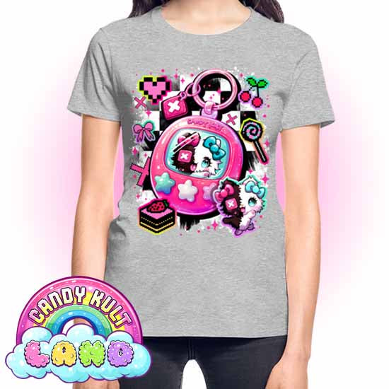 Toxic Kitten Virtual Pet - Candy Kult Land REGULAR FIT Ladies T-Shirt - Candy Kult - Candy Cult - Candy Kult Land - Wishbone - Boo Kitty - Panku - Frosti - Toxic Kitten - Hex-Heart - Cult Candy - Cake High Heels - [product_vendor}