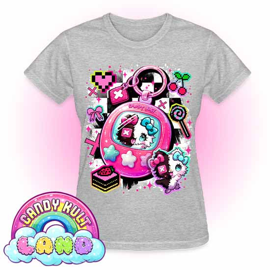 Toxic Kitten Virtual Pet - Candy Kult Land REGULAR FIT Ladies T-Shirt - Candy Kult - Candy Cult - Candy Kult Land - Wishbone - Boo Kitty - Panku - Frosti - Toxic Kitten - Hex-Heart - Cult Candy - Cake High Heels - [product_vendor}