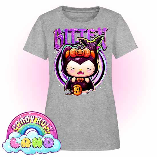 Boo Kitty Origins Bitten - Candy Kult Land Women's FITTED T-Shirt - Candy Kult - Candy Cult - Candy Kult Land - Wishbone - Boo Kitty - Panku - Frosti - Toxic Kitten - Hex-Heart - Cult Candy - Cake High Heels - [product_vendor}