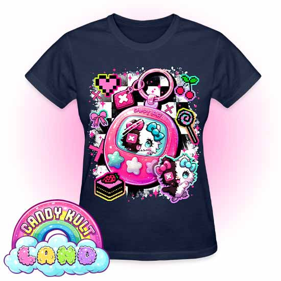 Toxic Kitten Virtual Pet - Candy Kult Land REGULAR FIT Ladies T-Shirt - Candy Kult - Candy Cult - Candy Kult Land - Wishbone - Boo Kitty - Panku - Frosti - Toxic Kitten - Hex-Heart - Cult Candy - Cake High Heels - [product_vendor}