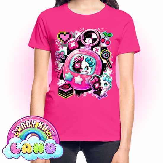 Toxic Kitten Virtual Pet - Candy Kult Land REGULAR FIT Ladies T-Shirt - Candy Kult - Candy Cult - Candy Kult Land - Wishbone - Boo Kitty - Panku - Frosti - Toxic Kitten - Hex-Heart - Cult Candy - Cake High Heels - [product_vendor}