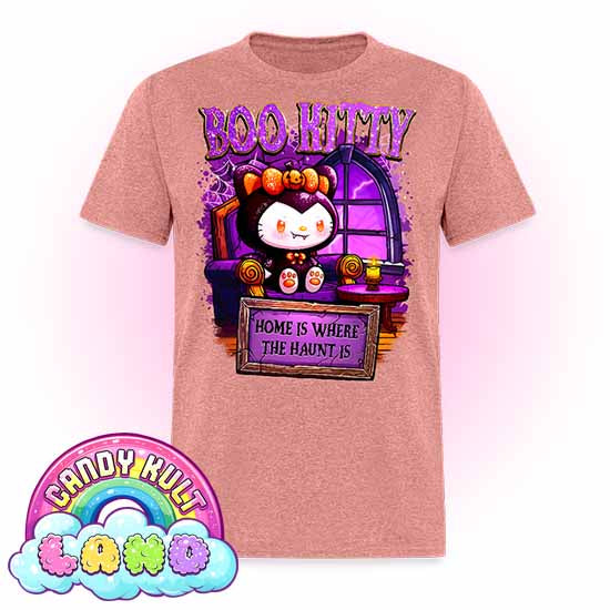 Home Is Where The Haunt Is Boo Kitty  - Candy Kult Land COLOUR Men's / Unisex Classic T-Shirt - Candy Kult - Candy Cult - Candy Kult Land - Wishbone - Boo Kitty - Panku - Frosti - Toxic Kitten - Hex-Heart - Cult Candy - Cake High Heels - [product_vendor}
