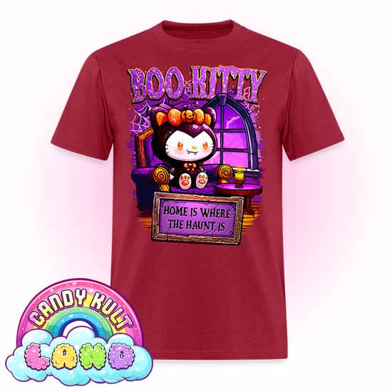 Home Is Where The Haunt Is Boo Kitty  - Candy Kult Land COLOUR Men's / Unisex Classic T-Shirt - Candy Kult - Candy Cult - Candy Kult Land - Wishbone - Boo Kitty - Panku - Frosti - Toxic Kitten - Hex-Heart - Cult Candy - Cake High Heels - [product_vendor}