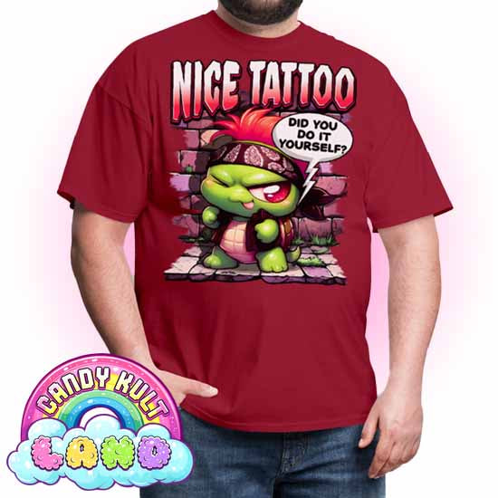 Nice Tattoo Did You Do It Yourself?  - Candy Kult Land COLOUR Men's / Unisex Classic T-Shirt - Candy Kult - Candy Cult - Candy Kult Land - Wishbone - Boo Kitty - Panku - Frosti - Toxic Kitten - Hex-Heart - Cult Candy - Cake High Heels - [product_vendor}