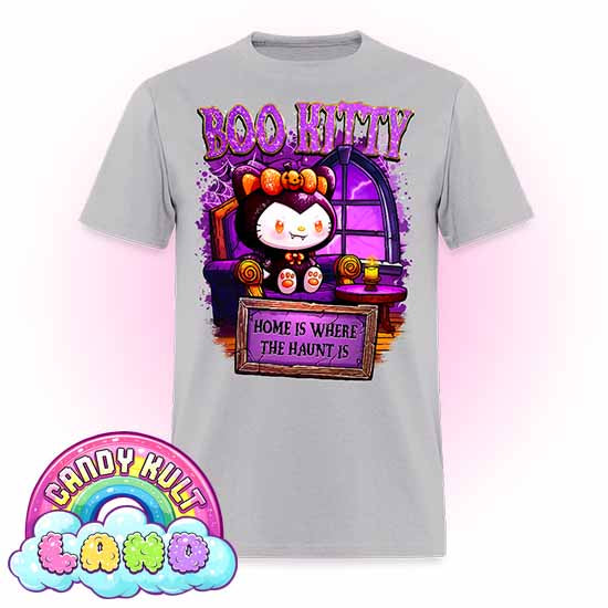 Home Is Where The Haunt Is Boo Kitty  - Candy Kult Land Men's / Unisex Classic T-Shirt - Candy Kult - Candy Cult - Candy Kult Land - Wishbone - Boo Kitty - Panku - Frosti - Toxic Kitten - Hex-Heart - Cult Candy - Cake High Heels - [product_vendor}