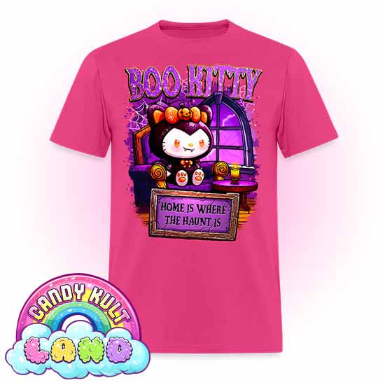Home Is Where The Haunt Is Boo Kitty  - Candy Kult Land COLOUR Men's / Unisex Classic T-Shirt - Candy Kult - Candy Cult - Candy Kult Land - Wishbone - Boo Kitty - Panku - Frosti - Toxic Kitten - Hex-Heart - Cult Candy - Cake High Heels - [product_vendor}