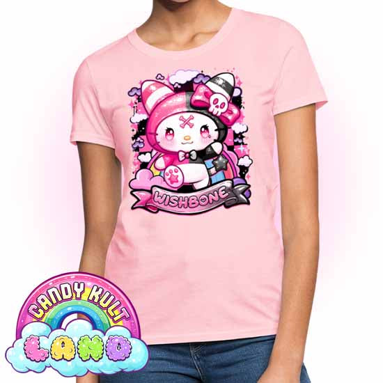 Wishbone Sparkle Punk - Candy Kult Land Women's FITTED T-Shirt - Candy Kult - Candy Cult - Candy Kult Land - Wishbone - Boo Kitty - Panku - Frosti - Toxic Kitten - Hex-Heart - Cult Candy - Cake High Heels - [product_vendor}