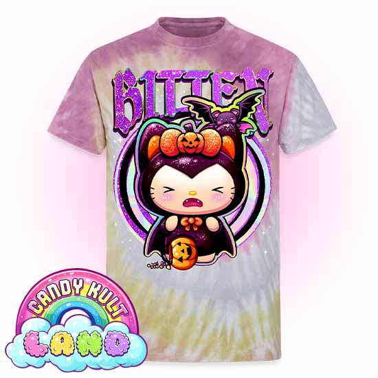 Boo Kitty Origins Bitten - Candy Kult Land Unisex Tie Dye T-Shirt - Candy Kult - Candy Cult - Candy Kult Land - Wishbone - Boo Kitty - Panku - Frosti - Toxic Kitten - Hex-Heart - Cult Candy - Cake High Heels - [product_vendor}