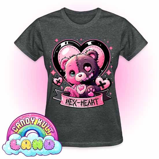 Hex-Heart - Candy Kult land REGULAR FIT Ladies T-Shirt - Candy Kult - Candy Cult - Candy Kult Land - Wishbone - Boo Kitty - Panku - Frosti - Toxic Kitten - Hex-Heart - Cult Candy - Cake High Heels - [product_vendor}