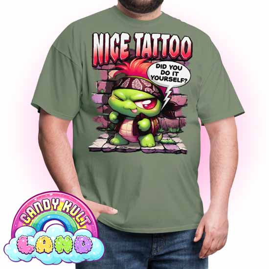 Nice Tattoo Did You Do It Yourself?  - Candy Kult Land COLOUR Men's / Unisex Classic T-Shirt - Candy Kult - Candy Cult - Candy Kult Land - Wishbone - Boo Kitty - Panku - Frosti - Toxic Kitten - Hex-Heart - Cult Candy - Cake High Heels - [product_vendor}