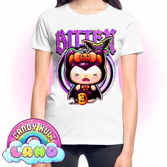 Bitten Boo Kitty Origins - Candy Kult Land REGULAR FIT Ladies T-Shirt - Candy Kult - Candy Cult - Candy Kult Land - Wishbone - Boo Kitty - Panku - Frosti - Toxic Kitten - Hex-Heart - Cult Candy - Cake High Heels - [product_vendor}