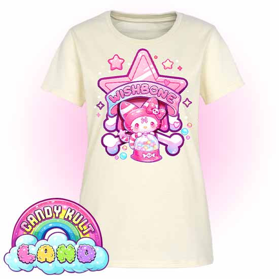 Wishbone Gumball Machine Logo - Candy Kult Land Women's FITTED T-Shirt - Candy Kult - Candy Cult - Candy Kult Land - Wishbone - Boo Kitty - Panku - Frosti - Toxic Kitten - Hex-Heart - Cult Candy - Cake High Heels - [product_vendor}