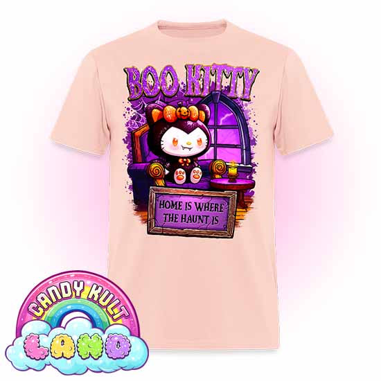 Home Is Where The Haunt Is Boo Kitty  - Candy Kult Land COLOUR Men's / Unisex Classic T-Shirt - Candy Kult - Candy Cult - Candy Kult Land - Wishbone - Boo Kitty - Panku - Frosti - Toxic Kitten - Hex-Heart - Cult Candy - Cake High Heels - [product_vendor}