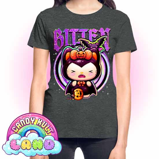 Bitten Boo Kitty Origins - Candy Kult Land REGULAR FIT Ladies T-Shirt - Candy Kult - Candy Cult - Candy Kult Land - Wishbone - Boo Kitty - Panku - Frosti - Toxic Kitten - Hex-Heart - Cult Candy - Cake High Heels - [product_vendor}