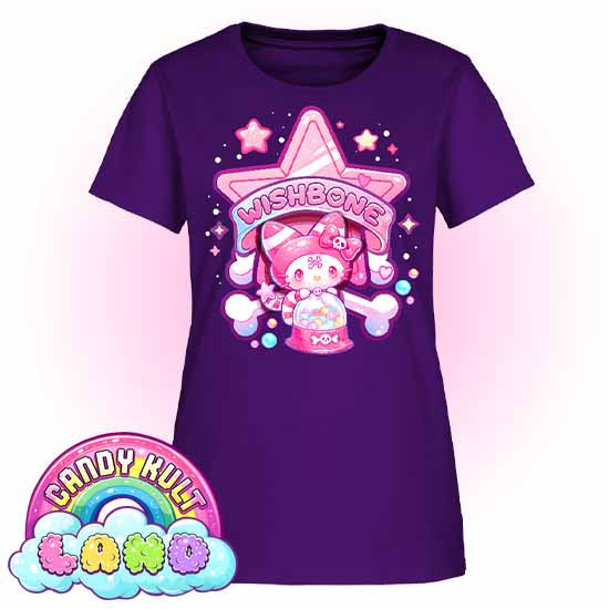 Wishbone Gumball Machine Logo - Candy Kult Land Women's FITTED T-Shirt - Candy Kult - Candy Cult - Candy Kult Land - Wishbone - Boo Kitty - Panku - Frosti - Toxic Kitten - Hex-Heart - Cult Candy - Cake High Heels - [product_vendor}