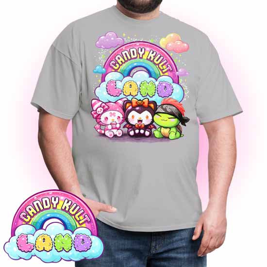 Wishbone Boo & Panku Candy Kult Land Logo Men's / Unisex Classic T-Shirt - Candy Kult - Candy Cult - Candy Kult Land - Wishbone - Boo Kitty - Panku - Frosti - Toxic Kitten - Hex-Heart - Cult Candy - Cake High Heels - [product_vendor}