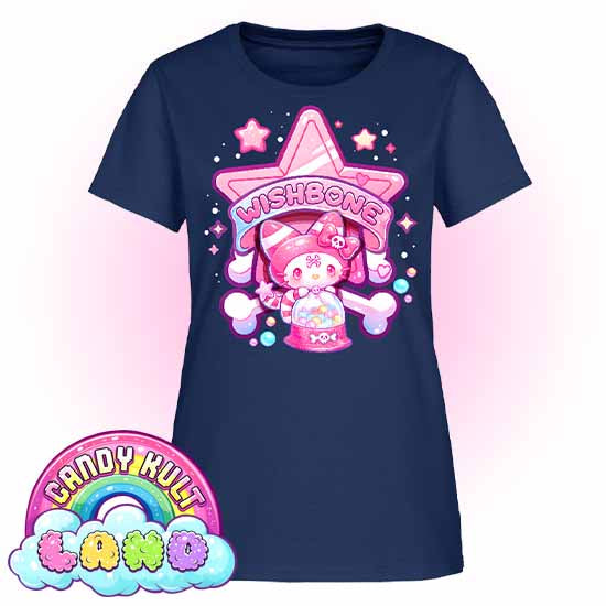 Wishbone Gumball Machine Logo - Candy Kult Land Women's FITTED T-Shirt - Candy Kult - Candy Cult - Candy Kult Land - Wishbone - Boo Kitty - Panku - Frosti - Toxic Kitten - Hex-Heart - Cult Candy - Cake High Heels - [product_vendor}