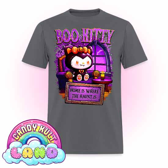 Home Is Where The Haunt Is Boo Kitty  - Candy Kult Land Men's / Unisex Classic T-Shirt - Candy Kult - Candy Cult - Candy Kult Land - Wishbone - Boo Kitty - Panku - Frosti - Toxic Kitten - Hex-Heart - Cult Candy - Cake High Heels - [product_vendor}