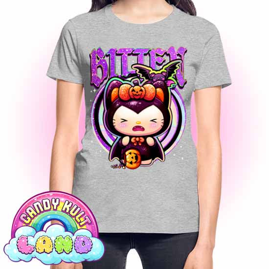 Bitten Boo Kitty Origins - Candy Kult Land REGULAR FIT Ladies T-Shirt - Candy Kult - Candy Cult - Candy Kult Land - Wishbone - Boo Kitty - Panku - Frosti - Toxic Kitten - Hex-Heart - Cult Candy - Cake High Heels - [product_vendor}