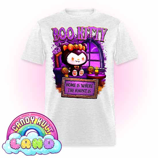 Home Is Where The Haunt Is Boo Kitty  - Candy Kult Land Men's / Unisex Classic T-Shirt - Candy Kult - Candy Cult - Candy Kult Land - Wishbone - Boo Kitty - Panku - Frosti - Toxic Kitten - Hex-Heart - Cult Candy - Cake High Heels - [product_vendor}