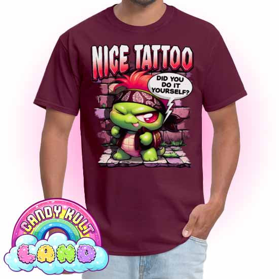 Nice Tattoo Did You Do It Yourself?  - Candy Kult Land COLOUR Men's / Unisex Classic T-Shirt - Candy Kult - Candy Cult - Candy Kult Land - Wishbone - Boo Kitty - Panku - Frosti - Toxic Kitten - Hex-Heart - Cult Candy - Cake High Heels - [product_vendor}