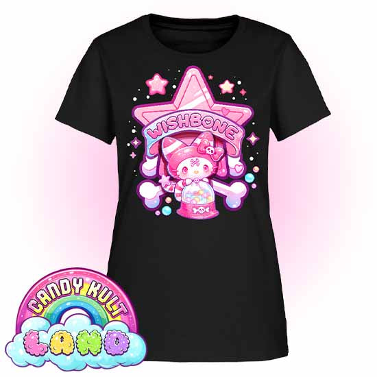Wishbone Gumball Machine Logo - Candy Kult Land Women's FITTED T-Shirt - Candy Kult - Candy Cult - Candy Kult Land - Wishbone - Boo Kitty - Panku - Frosti - Toxic Kitten - Hex-Heart - Cult Candy - Cake High Heels - [product_vendor}