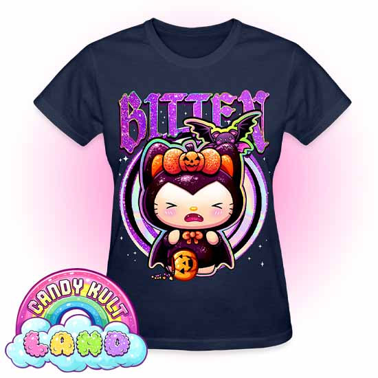 Bitten Boo Kitty Origins - Candy Kult Land REGULAR FIT Ladies T-Shirt - Candy Kult - Candy Cult - Candy Kult Land - Wishbone - Boo Kitty - Panku - Frosti - Toxic Kitten - Hex-Heart - Cult Candy - Cake High Heels - [product_vendor}