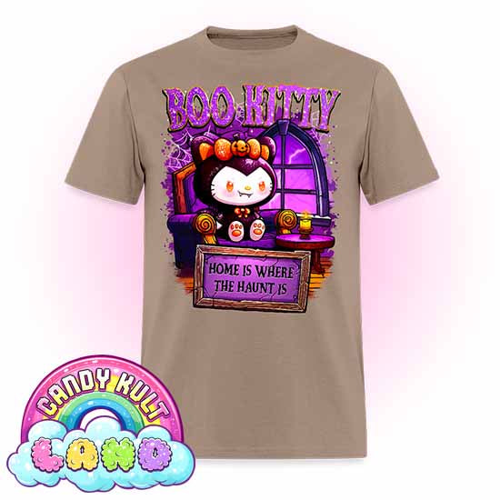 Home Is Where The Haunt Is Boo Kitty  - Candy Kult Land Men's / Unisex Classic T-Shirt - Candy Kult - Candy Cult - Candy Kult Land - Wishbone - Boo Kitty - Panku - Frosti - Toxic Kitten - Hex-Heart - Cult Candy - Cake High Heels - [product_vendor}