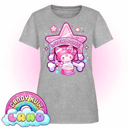 Wishbone Gumball Machine Logo - Candy Kult Land Women's FITTED T-Shirt - Candy Kult - Candy Cult - Candy Kult Land - Wishbone - Boo Kitty - Panku - Frosti - Toxic Kitten - Hex-Heart - Cult Candy - Cake High Heels - [product_vendor}