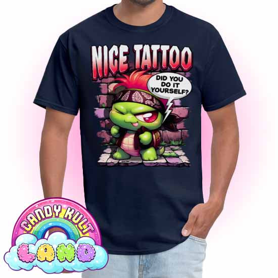 Nice Tattoo Did You Do It Yourself?  - Candy Kult Land COLOUR Men's / Unisex Classic T-Shirt - Candy Kult - Candy Cult - Candy Kult Land - Wishbone - Boo Kitty - Panku - Frosti - Toxic Kitten - Hex-Heart - Cult Candy - Cake High Heels - [product_vendor}