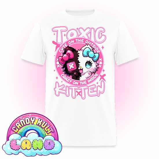 Crazy On The Inside Toxic Kitten  - Candy Kult Land Men's / Unisex Classic T-Shirt - Candy Kult - Candy Cult - Candy Kult Land - Wishbone - Boo Kitty - Panku - Frosti - Toxic Kitten - Hex-Heart - Cult Candy - Cake High Heels - [product_vendor}
