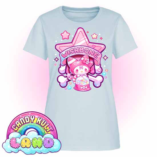 Wishbone Gumball Machine Logo - Candy Kult Land Women's FITTED T-Shirt - Candy Kult - Candy Cult - Candy Kult Land - Wishbone - Boo Kitty - Panku - Frosti - Toxic Kitten - Hex-Heart - Cult Candy - Cake High Heels - [product_vendor}