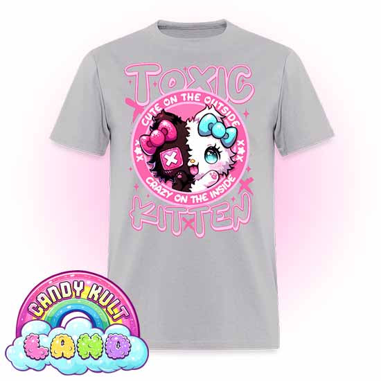 Crazy On The Inside Toxic Kitten  - Candy Kult Land Men's / Unisex Classic T-Shirt - Candy Kult - Candy Cult - Candy Kult Land - Wishbone - Boo Kitty - Panku - Frosti - Toxic Kitten - Hex-Heart - Cult Candy - Cake High Heels - [product_vendor}