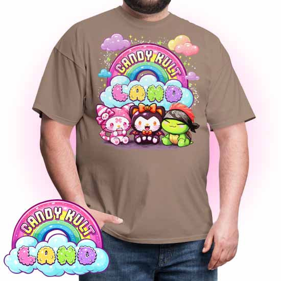 Wishbone Boo & Panku Candy Kult Land Logo Men's / Unisex Classic T-Shirt - Candy Kult - Candy Cult - Candy Kult Land - Wishbone - Boo Kitty - Panku - Frosti - Toxic Kitten - Hex-Heart - Cult Candy - Cake High Heels - [product_vendor}