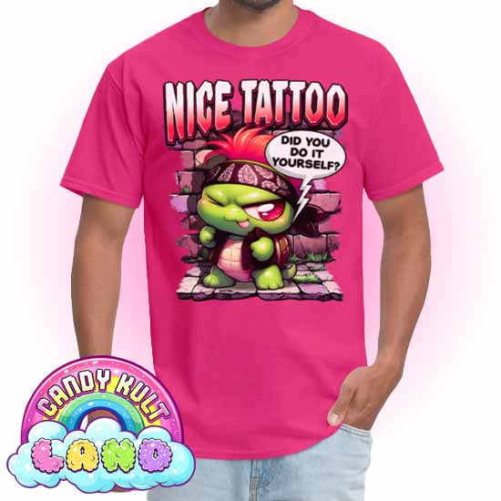Nice Tattoo Did You Do It Yourself?  - Candy Kult Land COLOUR Men's / Unisex Classic T-Shirt - Candy Kult - Candy Cult - Candy Kult Land - Wishbone - Boo Kitty - Panku - Frosti - Toxic Kitten - Hex-Heart - Cult Candy - Cake High Heels - [product_vendor}