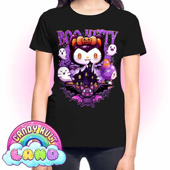 Boo Kitty Origins - Candy Kult Land REGULAR FIT Ladies T-Shirt - Candy Kult - Candy Cult - Candy Kult Land - Wishbone - Boo Kitty - Panku - Frosti - Toxic Kitten - Hex-Heart - Cult Candy - Cake High Heels - [product_vendor}
