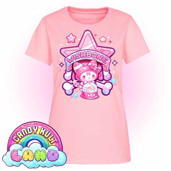 Wishbone Gumball Machine Logo - Candy Kult Land Women's FITTED T-Shirt - Candy Kult - Candy Cult - Candy Kult Land - Wishbone - Boo Kitty - Panku - Frosti - Toxic Kitten - Hex-Heart - Cult Candy - Cake High Heels - [product_vendor}