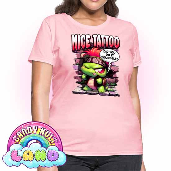 Nice Tattoo Did you Do It Yourself? Panku - Candy Kult Land Women's FITTED T-Shirt - Candy Kult - Candy Cult - Candy Kult Land - Wishbone - Boo Kitty - Panku - Frosti - Toxic Kitten - Hex-Heart - Cult Candy - Cake High Heels - [product_vendor}