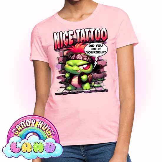 Nice Tattoo Did you Do It Yourself? Panku - Candy Kult Land Women's FITTED T-Shirt - Candy Kult - Candy Cult - Candy Kult Land - Wishbone - Boo Kitty - Panku - Frosti - Toxic Kitten - Hex-Heart - Cult Candy - Cake High Heels - [product_vendor}