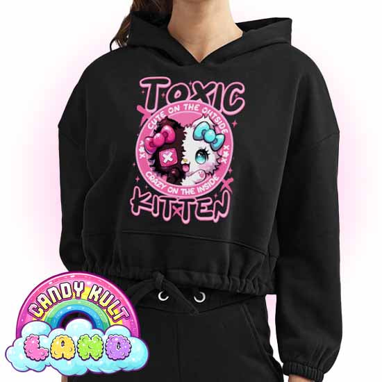 Crazy On The Inside Toxic Kitten - Candy Kult Land Women’s Cropped Hoodie