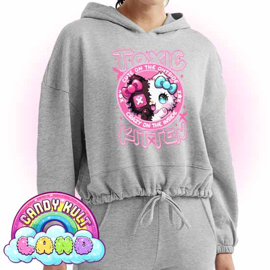 Crazy On The Inside Toxic Kitten - Candy Kult Land Women’s Cropped Hoodie