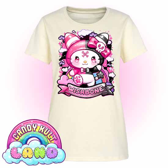 Wishbone Sparkle Punk - Candy Kult Land Women's FITTED T-Shirt - Candy Kult - Candy Cult - Candy Kult Land - Wishbone - Boo Kitty - Panku - Frosti - Toxic Kitten - Hex-Heart - Cult Candy - Cake High Heels - [product_vendor}