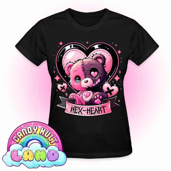 Hex-Heart - Candy Kult land REGULAR FIT Ladies T-Shirt - Candy Kult - Candy Cult - Candy Kult Land - Wishbone - Boo Kitty - Panku - Frosti - Toxic Kitten - Hex-Heart - Cult Candy - Cake High Heels - [product_vendor}